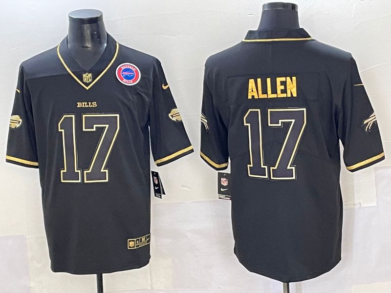 Men 2025 Buffalo Bills #17 Allen Black Gold Nike Limited NFL Jersey style 7221->new york yankees->MLB Jersey